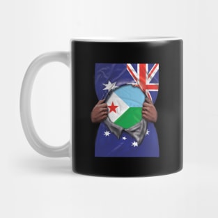 Djibouti Flag Australian Flag Ripped - Gift for Djiboutian From Djibouti Mug